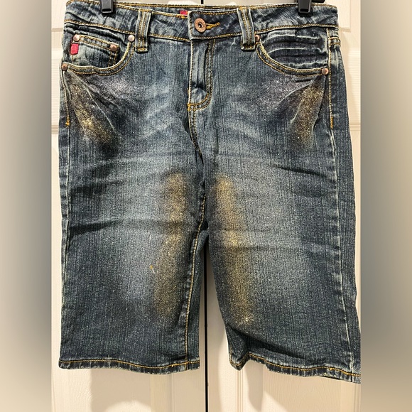 BONGO Glitter Bermuda Jean Shorts NWT - Picture 1 of 9